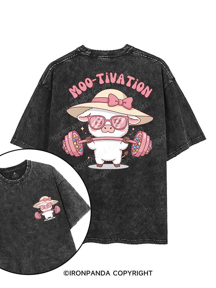 Moo-tivation printed Gym Shirt