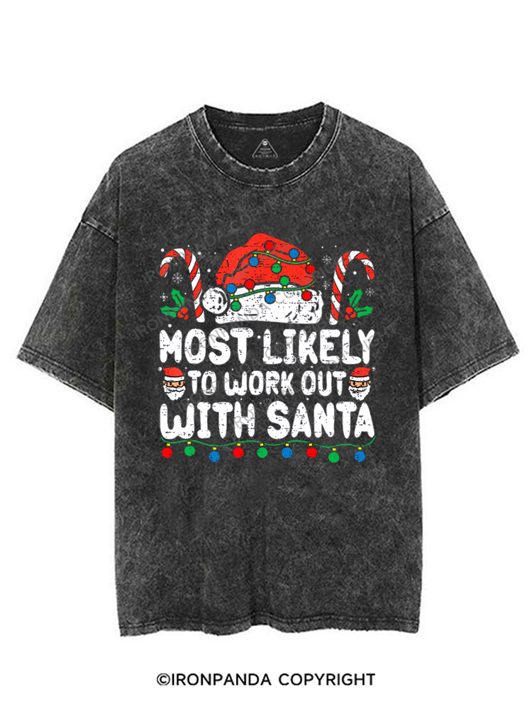 MOST LIKELY TO WORK OUT WITH SANTA VINTAGE GYM SHIRT