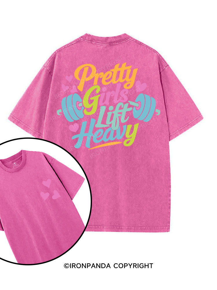 PRETTY GIRLS LIFT HEAVY printed Gym Shirt
