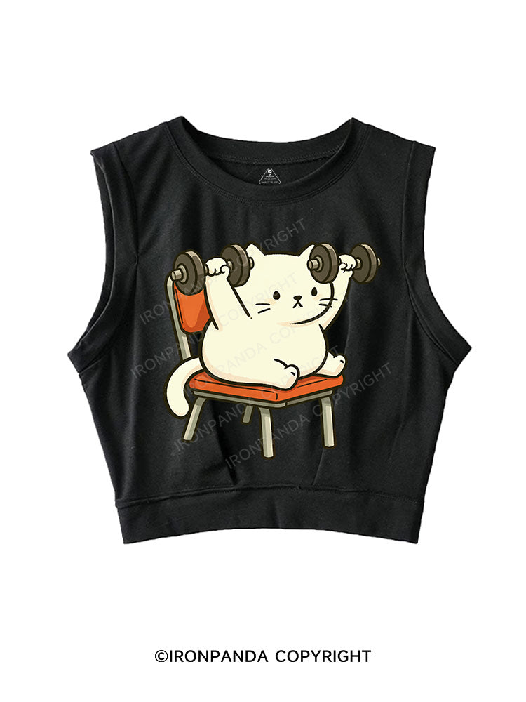 Kitten Gym Day SLEEVELESS CROP TOPS