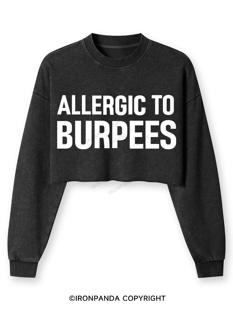 Allergic To Burpees Washed Long-Sleeve Crop Top