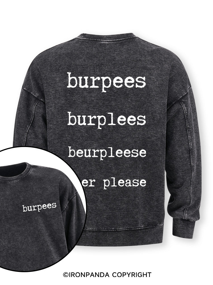 Burpees Double-Sided Printed Washed Sweatshirt