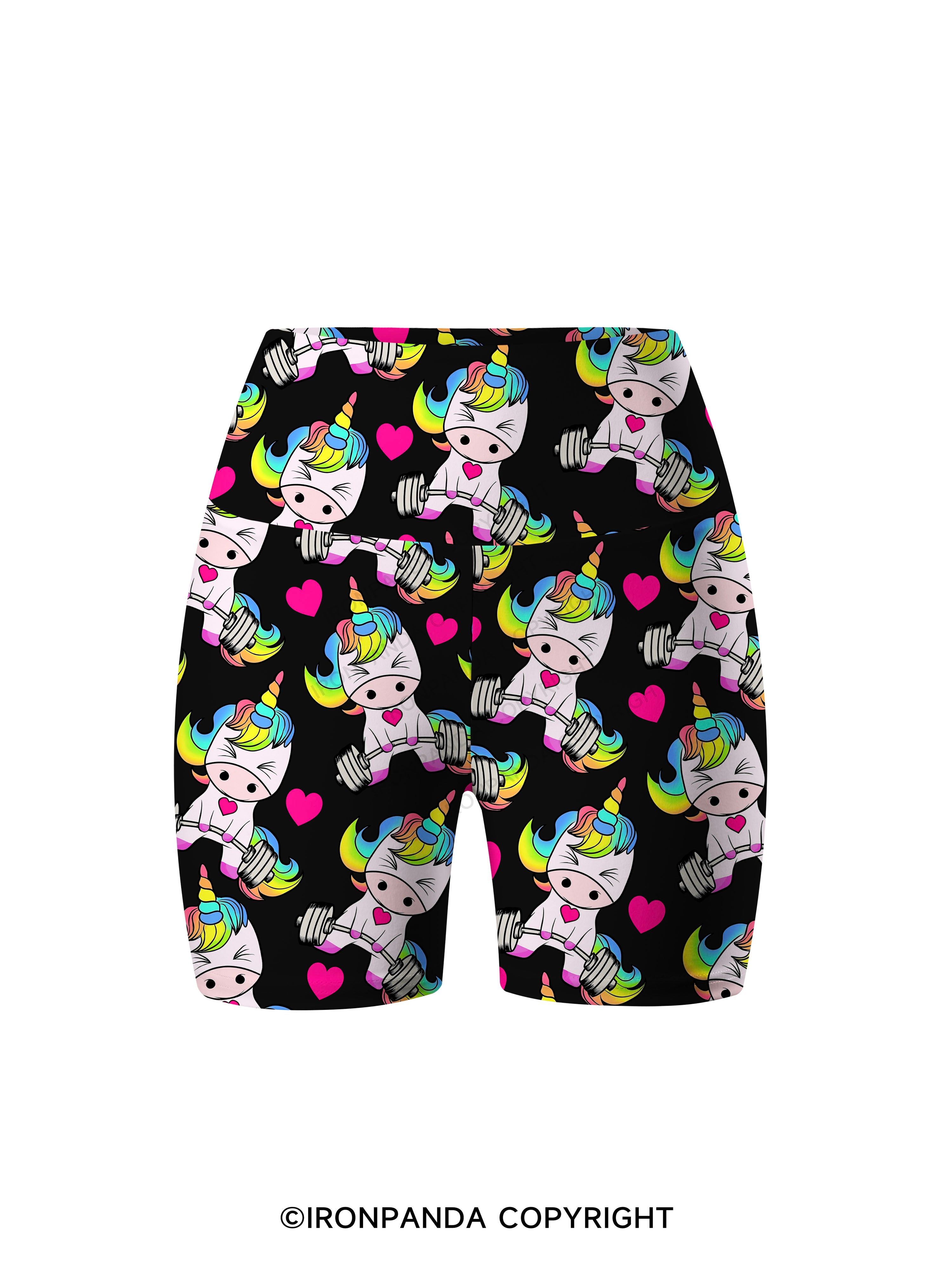 Deadlift Unicorn Printed Yoga Cycling Shorts
