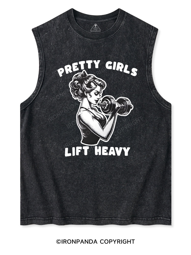 PRETTY GIRLS LIFT HEAVY Washed Tank