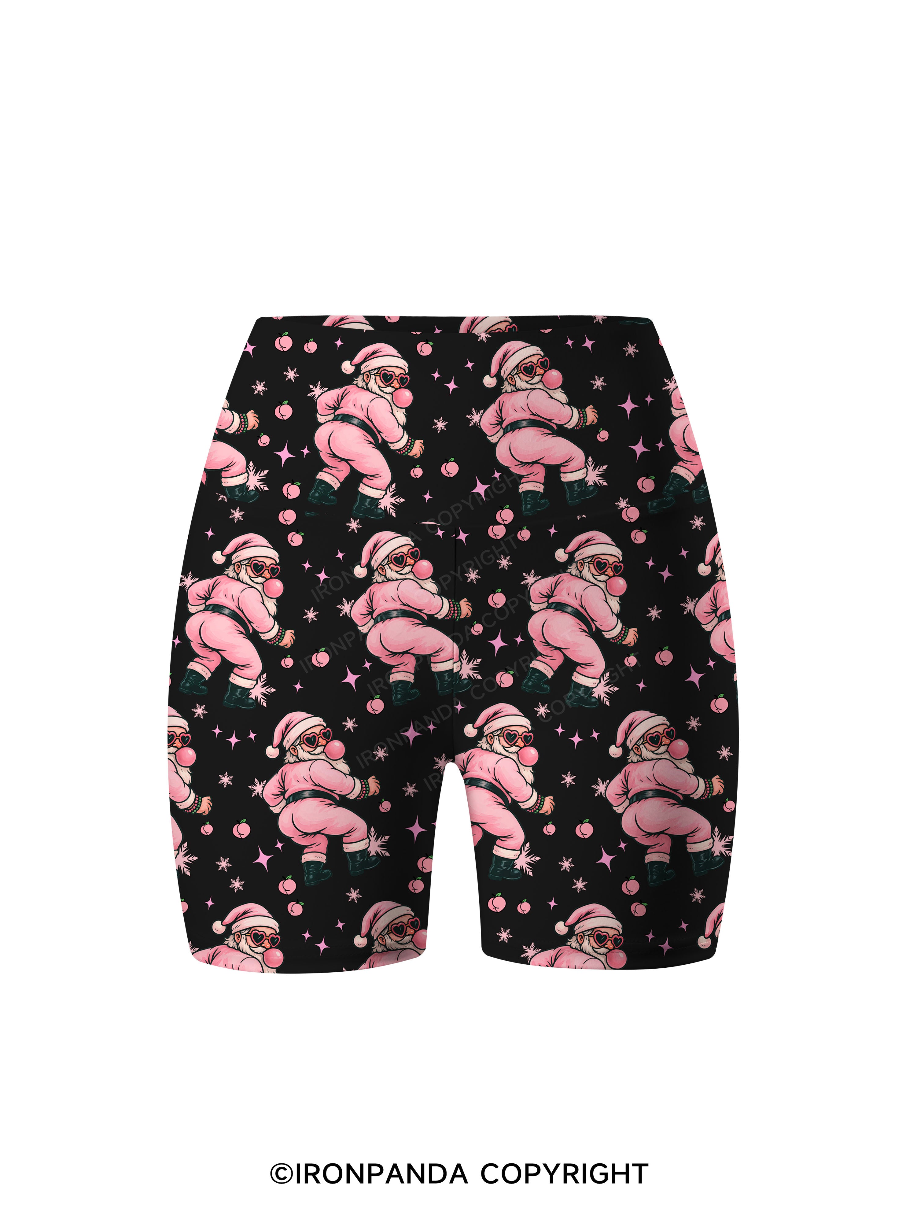 IRONPANDA MERRY THICC-MAS Printed Yoga Cycling Shorts