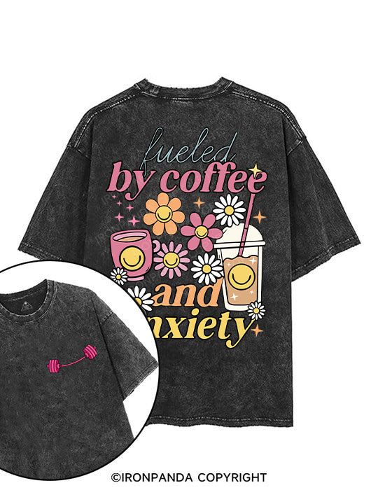 Fueled by Iced Coffee and Anxiety printed Gym Shirt
