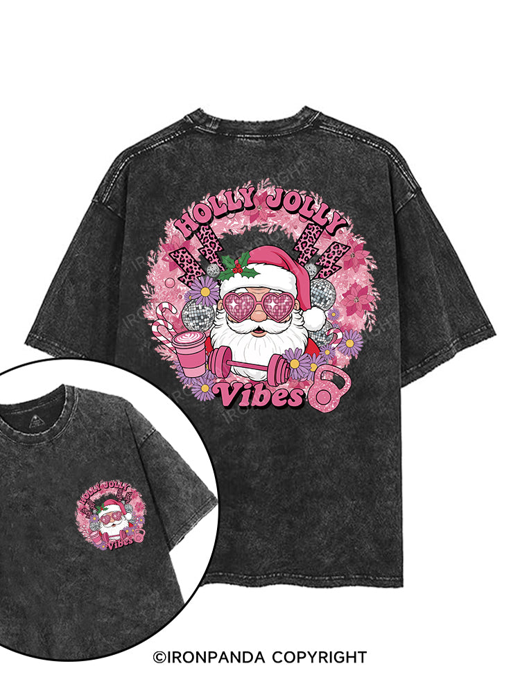 HOLLY JOLLY Vibes printed Gym Shirt