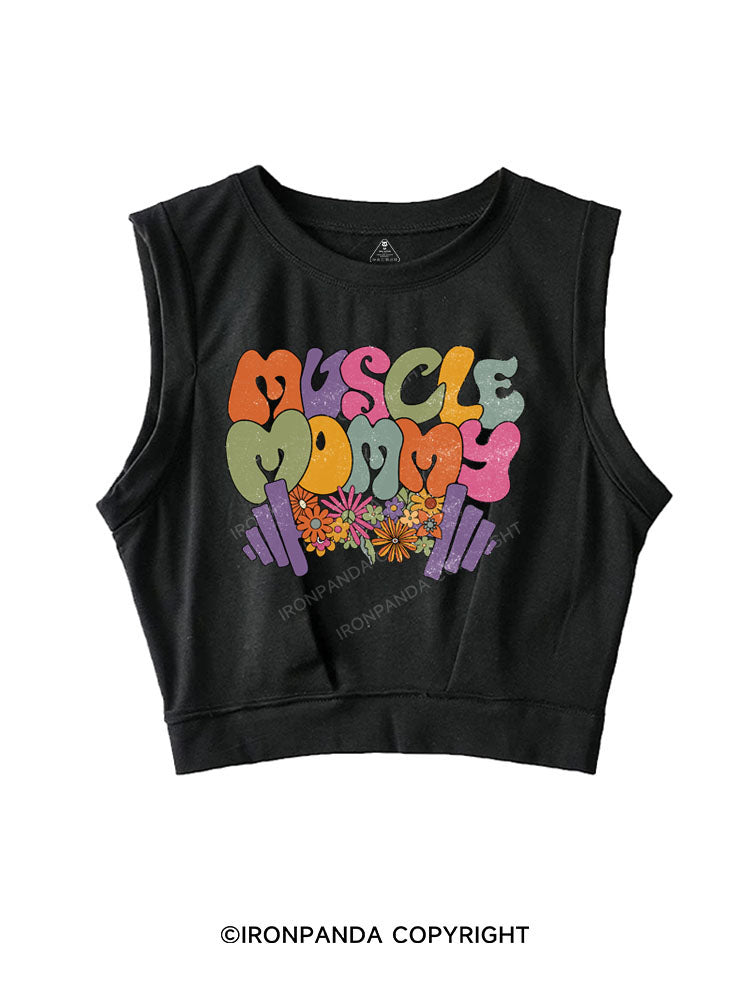 MUSCLE Mom  SLEEVELESS CROP TOPS