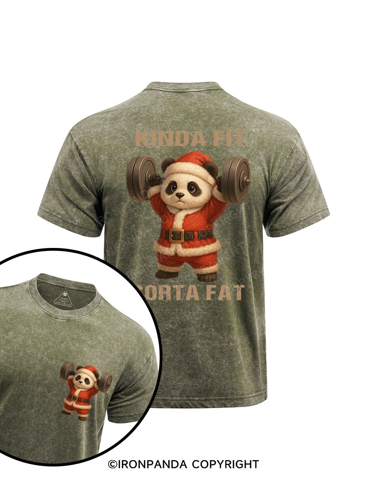 KINDA FIT SORTA FAT printed Washed Gym Shirt