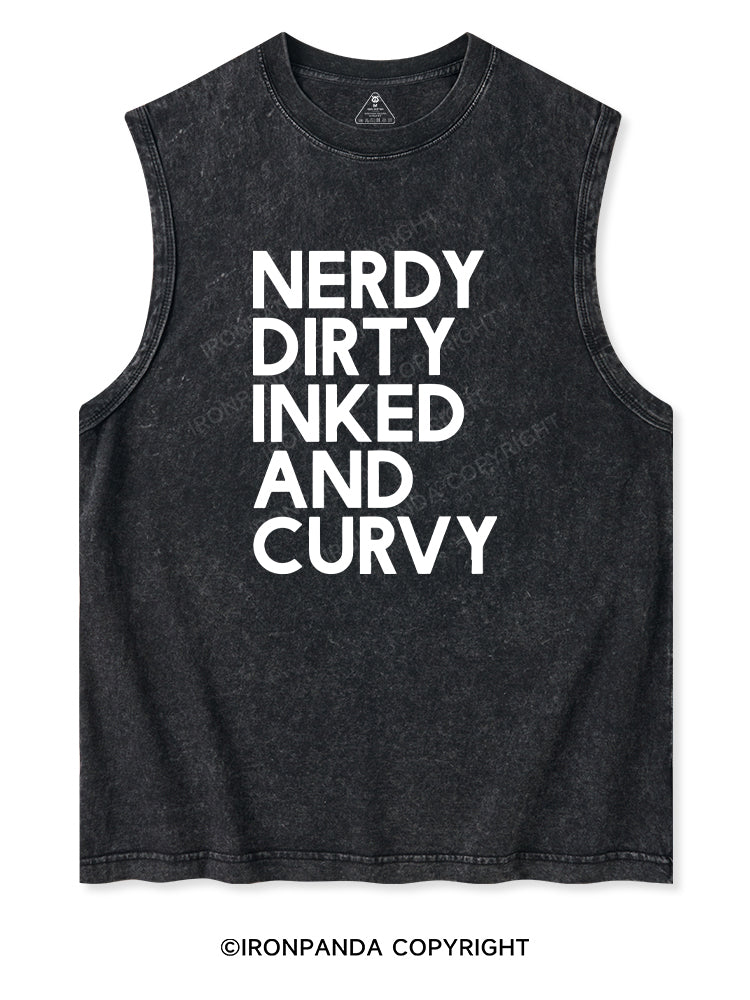 NERDY, DIRTY, INKED AND CURVY Washed Tank