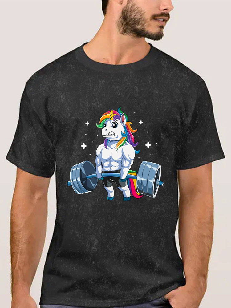 Weightlifting Unicorn Washed Gym Shirt