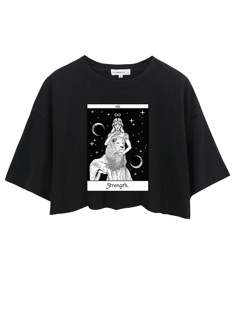 THE STRENGTH TAROT  CROP TOPS