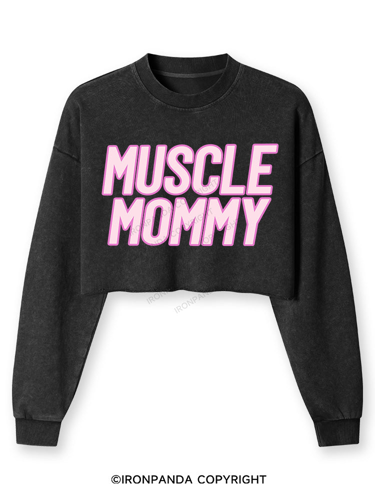 Muscle Mom Washed Long-Sleeve Crop Top