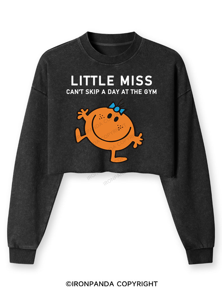 Can't Skip A Day At Gym Washed Long-Sleeve Crop Top