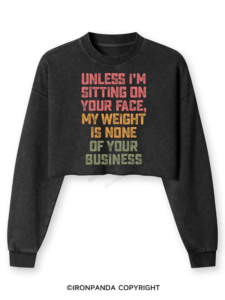 UNLESS I'M SITTING ON YOUR FACE Washed Long-Sleeve Crop Top