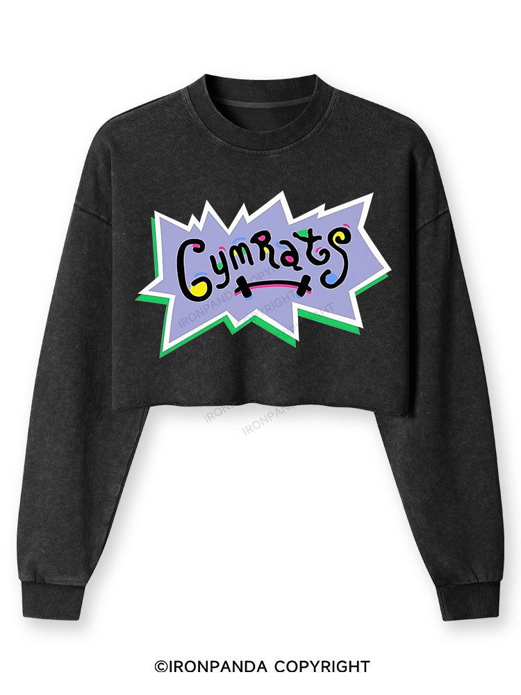 GYM RATS Washed Long-Sleeve Crop Top