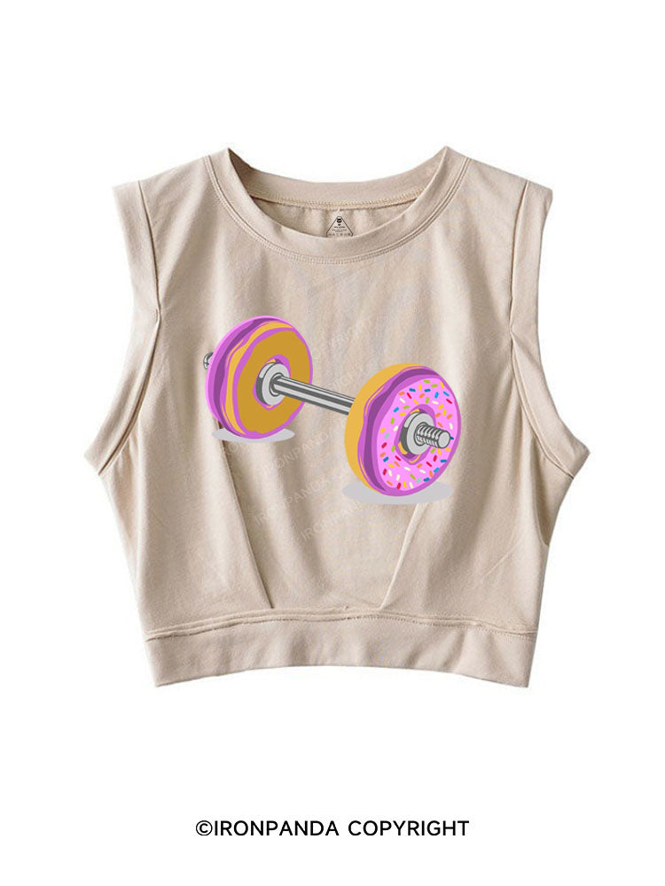 DONUT BARBELL Sleeveless Crop Tops