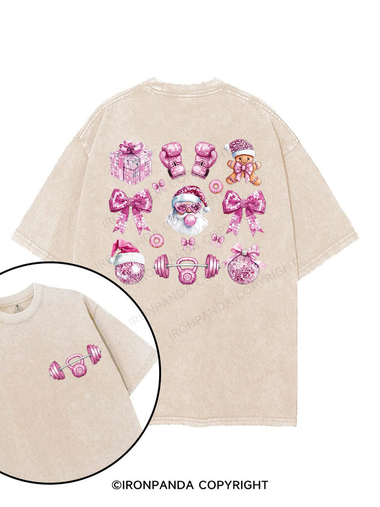 Holiday Hustle and Pink Glow printed Gym Shirt