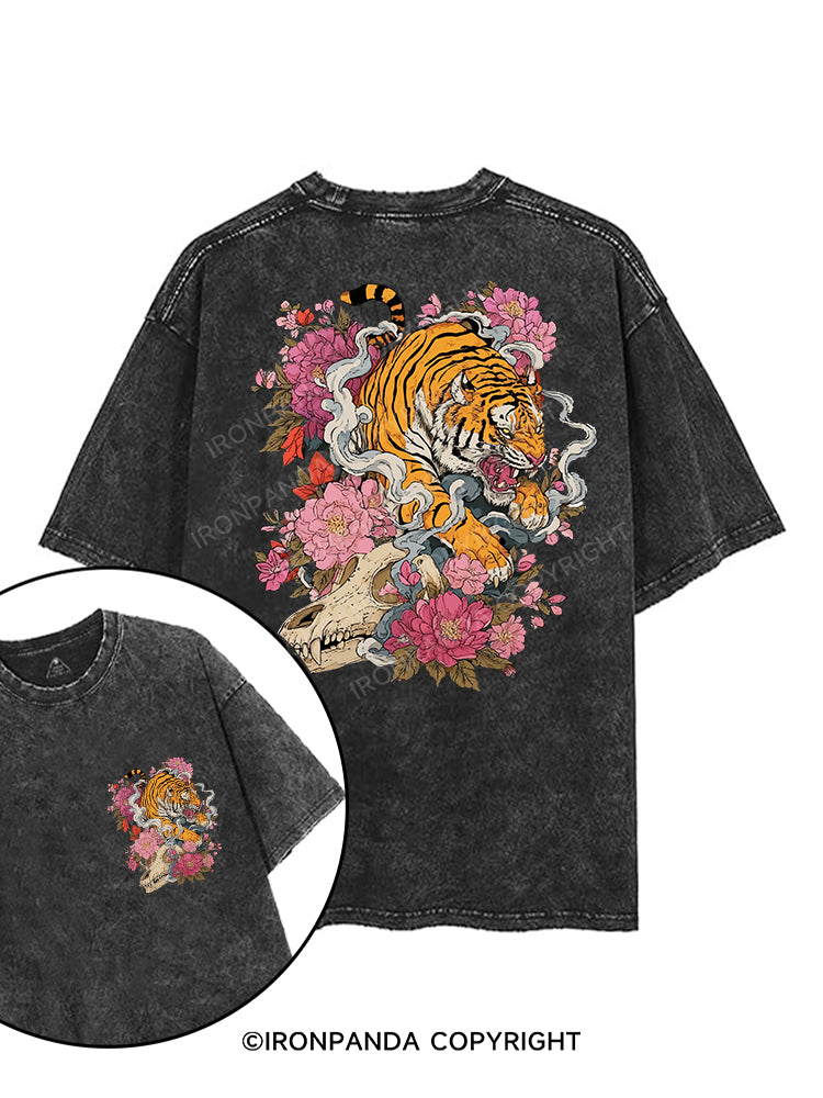 Blooming Tiger's Might printed Gym Shirt