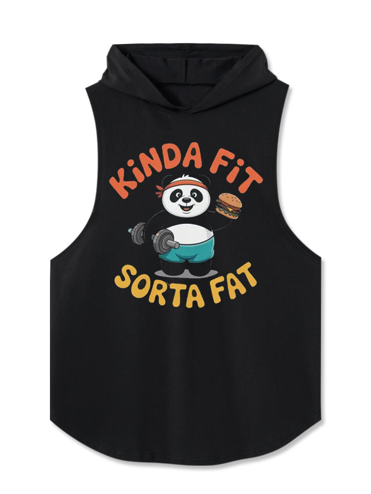 Kinda Fit Sorta Fat Panda Hooded Tank