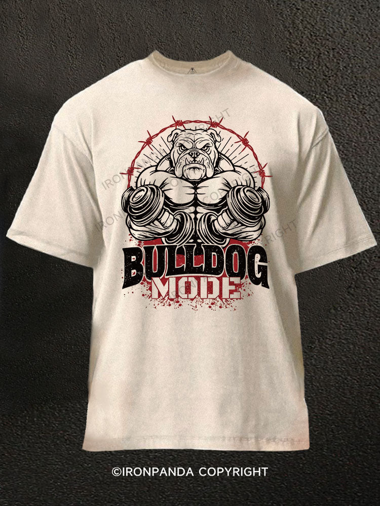BULLDOG MODE Washed Gym Shirt