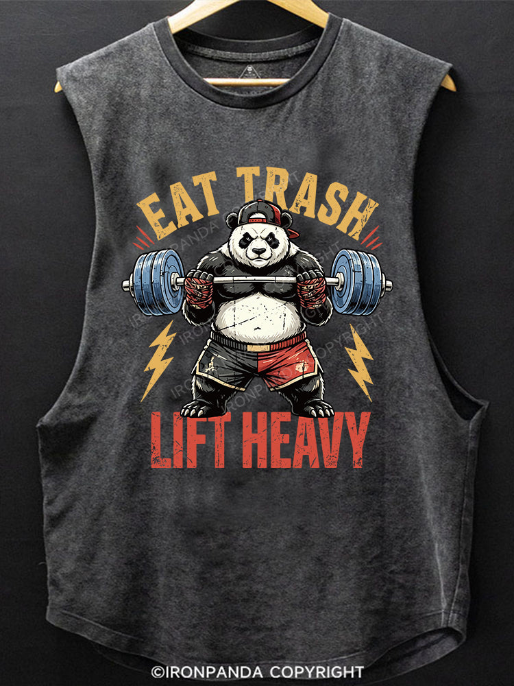 EAT TRASH LIFT HEAVY SCOOP BOTTOM COTTON TANK