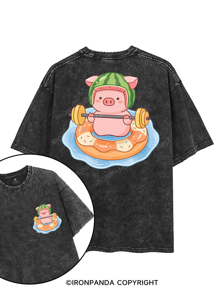 Watermelon Piggy printed Gym Shirt