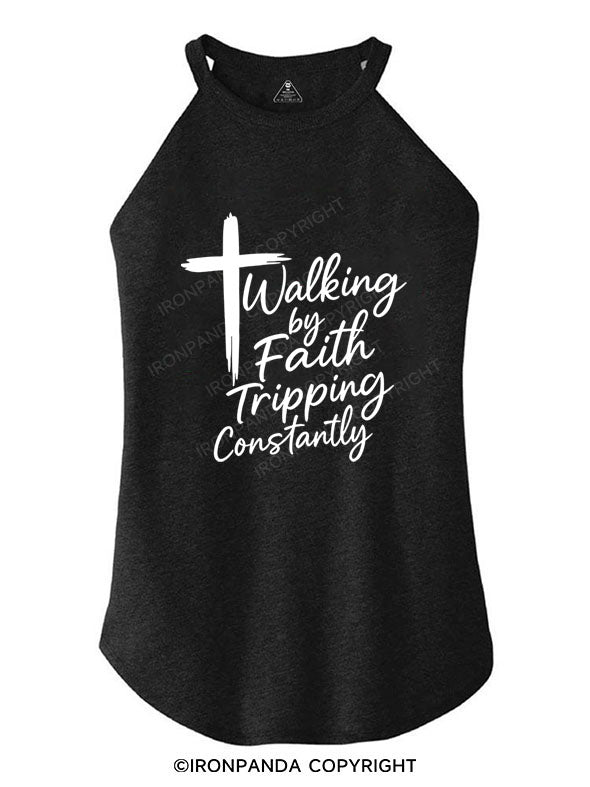 WALKING BY FAITH TRIPPING CONSTANTLY ROCKER COTTON TANK
