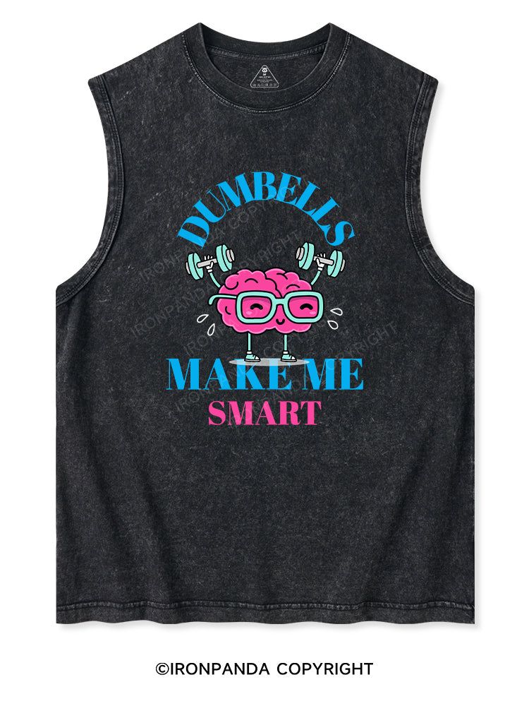 DUMBELLS MAKE ME SMART Washed Tank