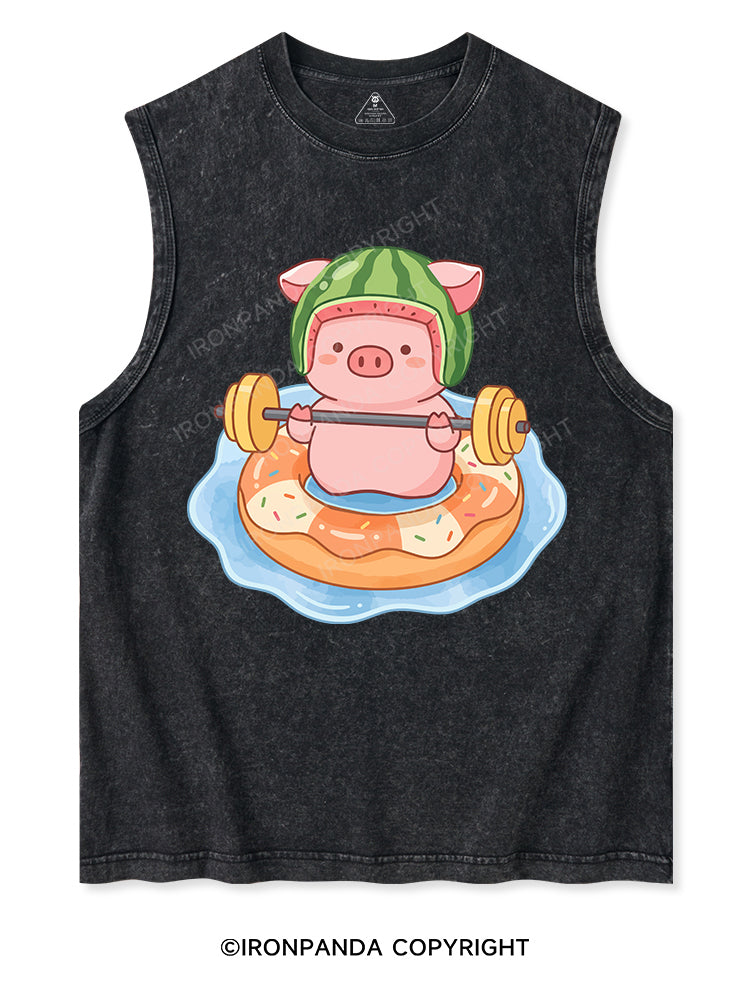 Watermelon Piggy Washed Tank