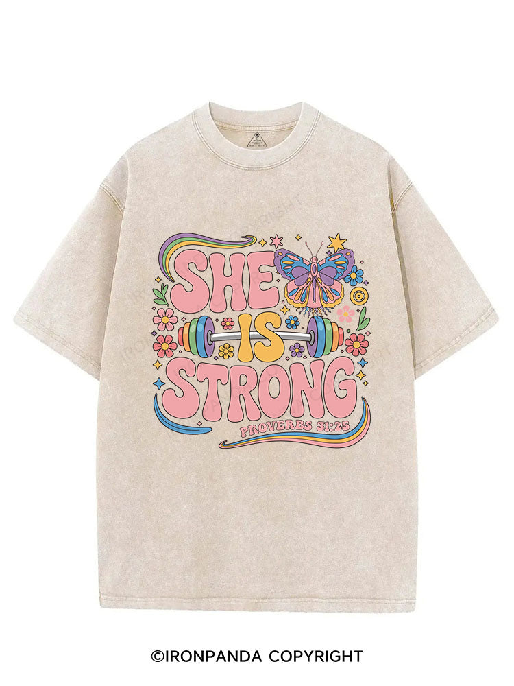 SHE IS STRONG VINTAGE GYM SHIRT