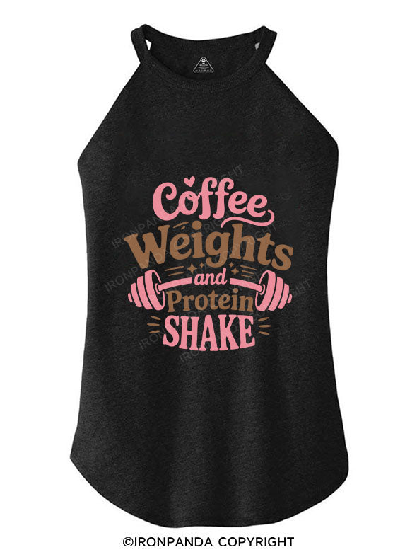COFFEE WEIGHTS AND PROTEIN SHAKE ROCKER COTTON TANK