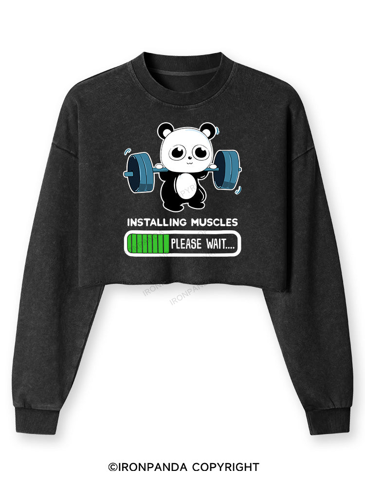 BENCH PANDA Washed Long-Sleeve Crop Top