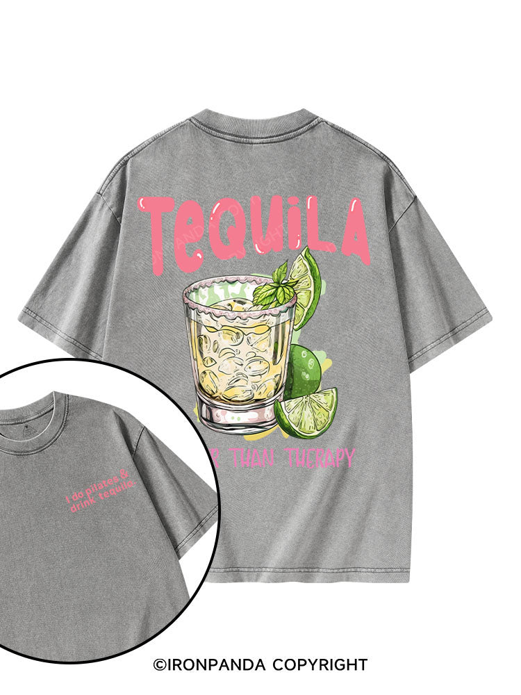 I do pilates & drink tequila printed Gym Shirt