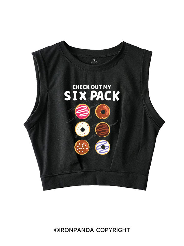 CHECK OUT MY SIX PACK Sleeveless Crop Tops