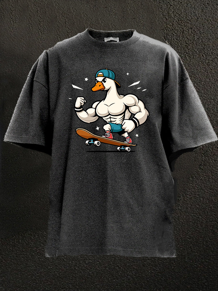 skateboard goose Washed Gym Shirt