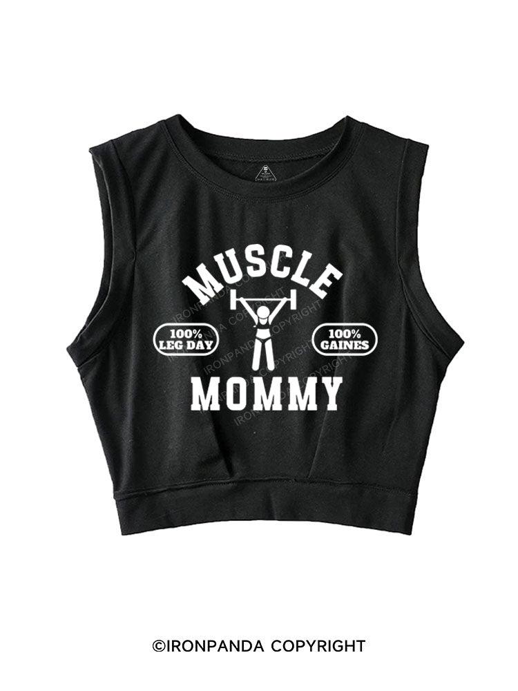MUSCLE Mom  LEG DAY WEIGHTLIFTING SLEEVELESS CROP TOPS