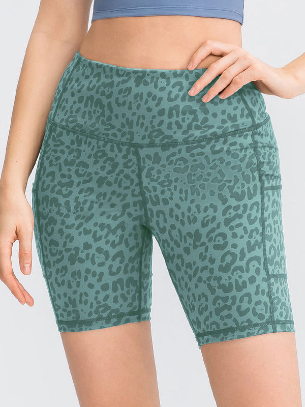 Pocket Stretch Quick-dry Green Yoga Shorts