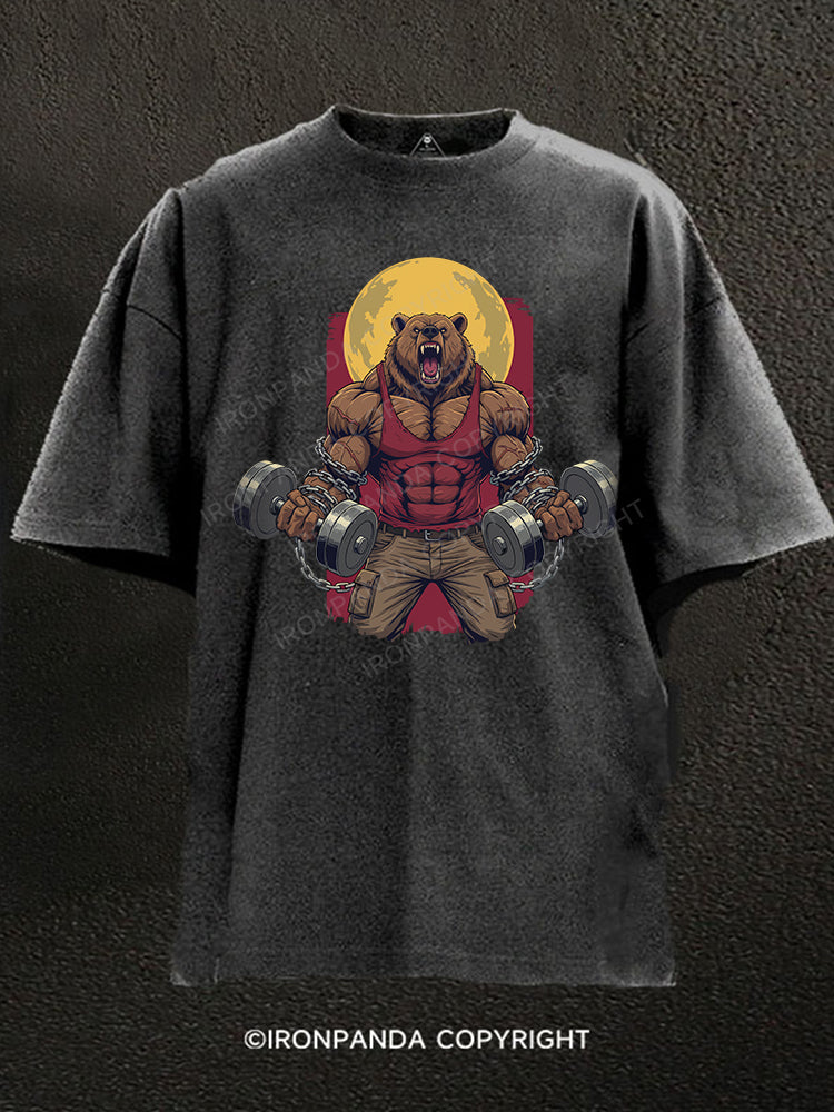 Beast Mode Bear Washed Gym Shirt