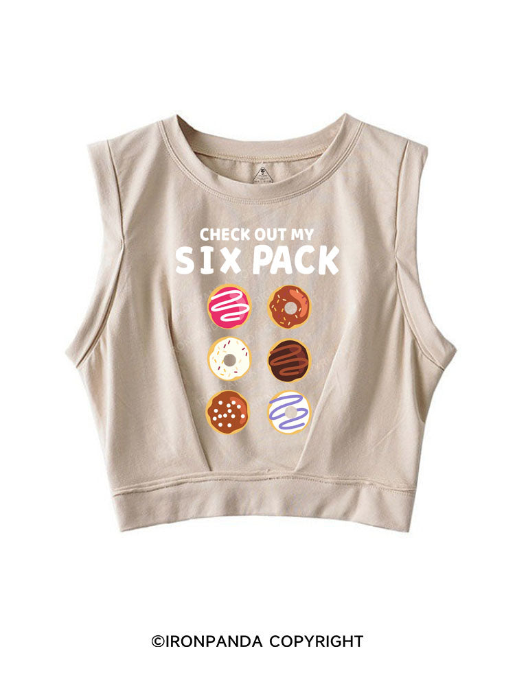CHECK OUT MY SIX PACK Sleeveless Crop Tops