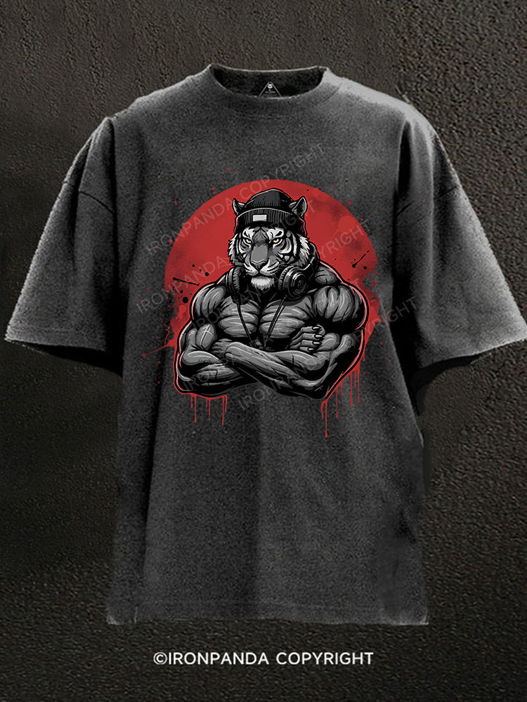 Muscle Tiger Washed Gym Shirt