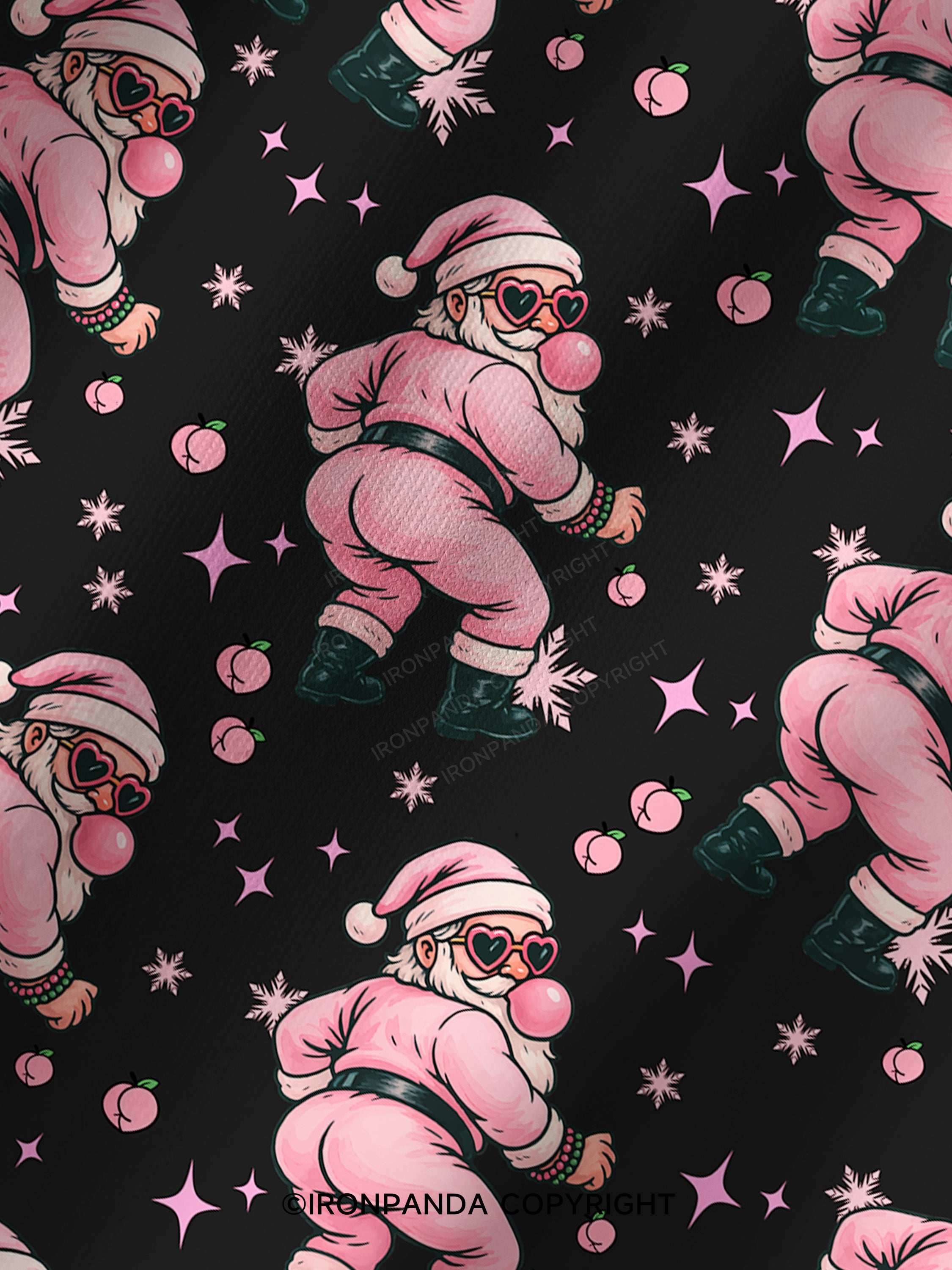 IRONPANDA MERRY THICC-MAS Printed Yoga Shorts