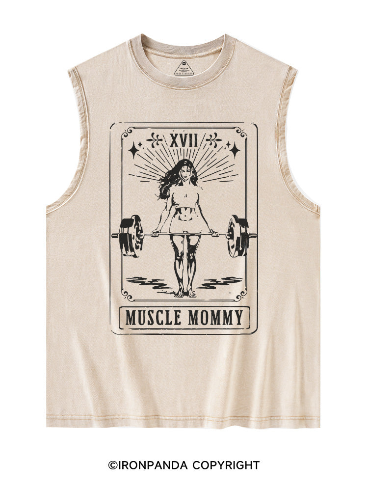 Tarot Card Muscle Mommy Washed Tank