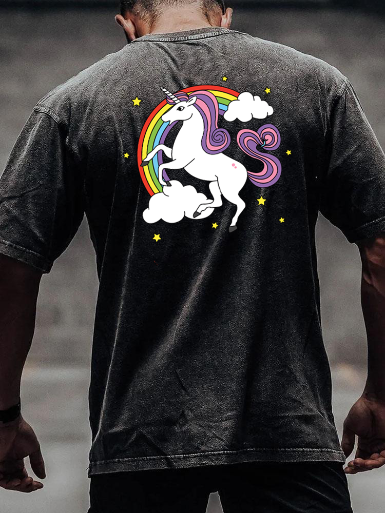 ALPHA MALE back printed Washed Gym Shirt