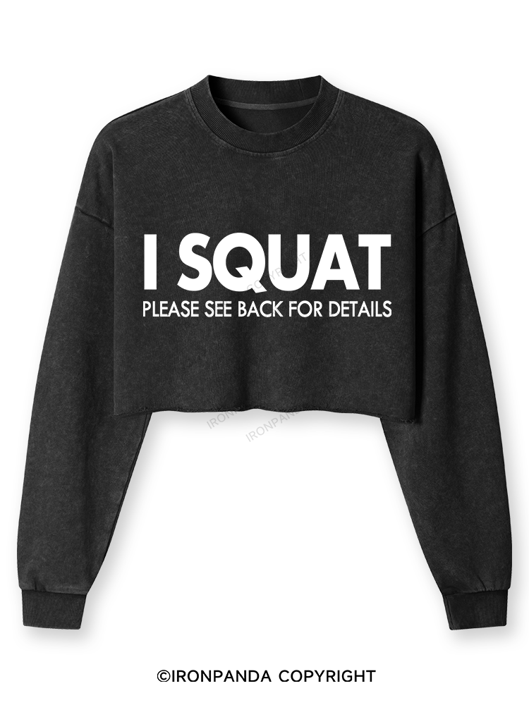 I SQUAT Washed Long-Sleeve Crop Top