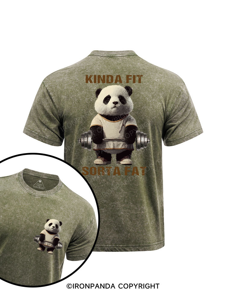 KINDA FIT SORTA FAT printed Washed Gym Shirt