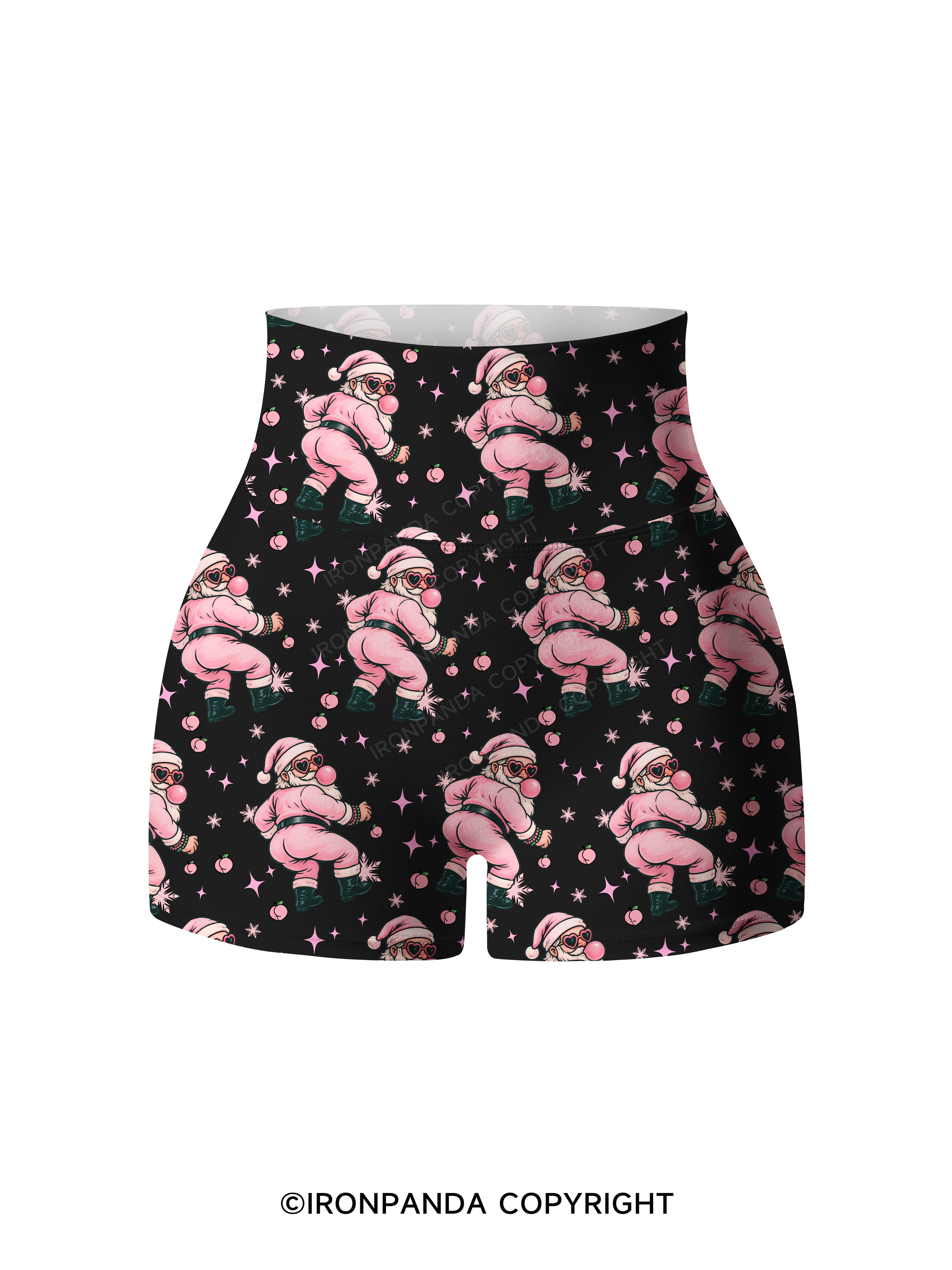 IRONPANDA MERRY THICC-MAS Printed Yoga Shorts
