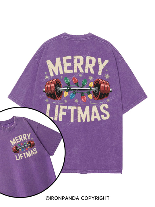 merry liftmas printed Gym Shirt