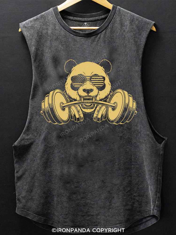 Barbell Panda Scoop Bottom Cotton Tank
