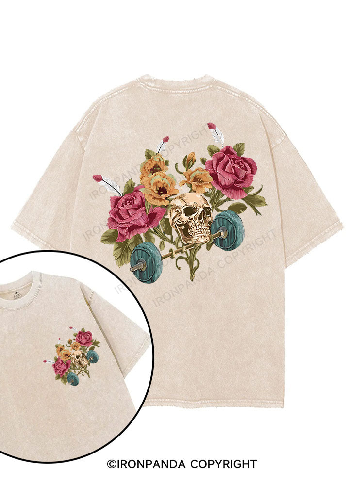 Skull barbell printed Gym Shirt